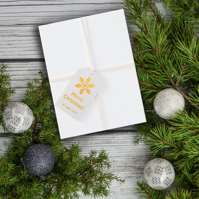 Minimalistischer Schnee personalisiert lila Geschenkanhänger (Von Creator hochgeladen)