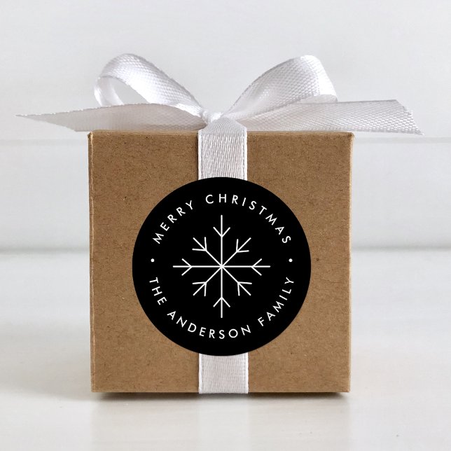 Minimalistischer Schneeflocken Runder Aufkleber (Von Creator hochgeladen)