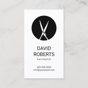 Minimalistischer Schönheitssalon für Schere-Logo Visitenkarte
