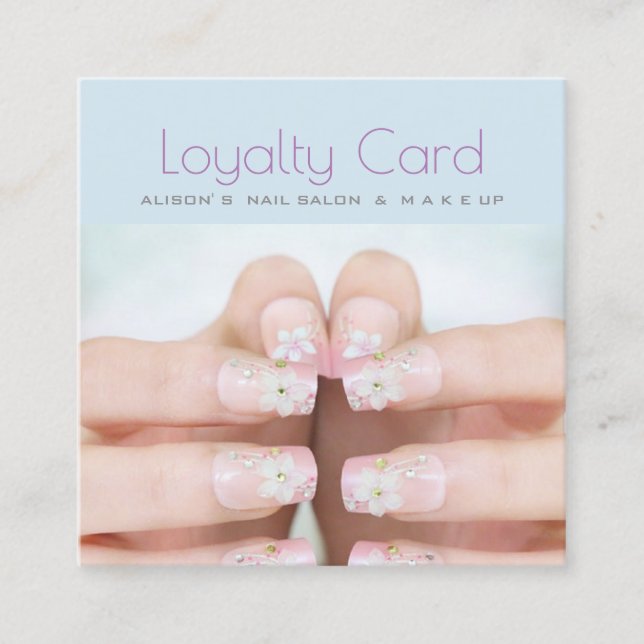 Minimalistischer Schönheitssalon Nail Salon Loyali Treuekarte (Vorderseite)