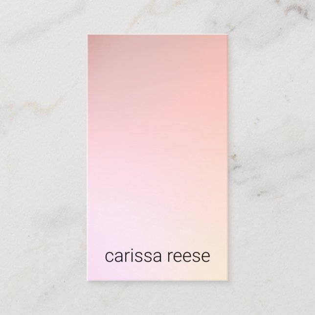 Minimalistischer Schönheitssalon Rosa Ombre Visitenkarte (Vorderseite)