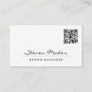Minimalistischer Schriftart | QR-Code Visitenkarte