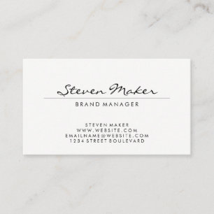 Minimalistischer Schriftart Visitenkarte
