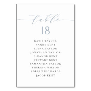 Minimalistischer Schriftzug Dusty Blue Hochzeit Si Tischnummer