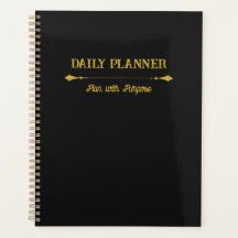 Minimalistischer Schwarz-Gold-Planer