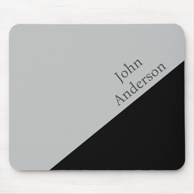 Minimalistischer Schwarz- und Graufarbblock gestör Mousepad (Vorne)