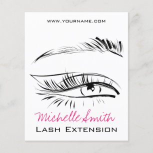 Minimalistischer Schwarz-Weiß-Brauen-Bar-Wimpernst Flyer
