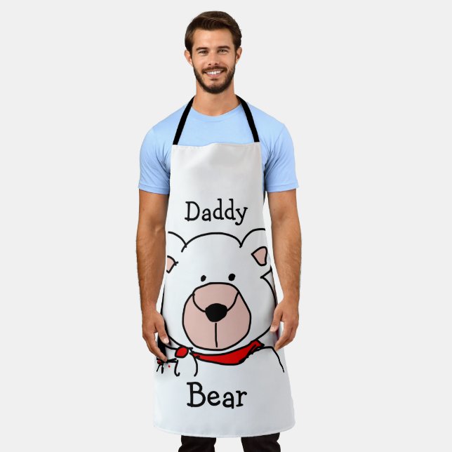 Minimalistischer Schwarz-Weiß-Daddy Schürze (Getragen)