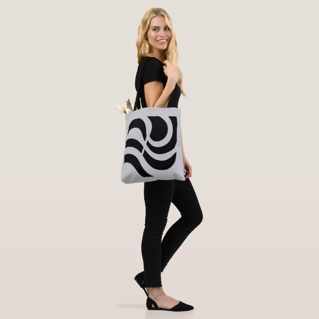 minimalistischer Schwarz-Weiß-Design-Tasche Tasche (Am Model)