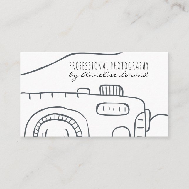 Minimalistischer Schwarz-Weiß-Fotograf Visitenkarte (Vorderseite)