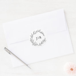 Minimalistischer Schwarz-Weiß-Hochzeitsskalender U Runder Aufkleber