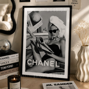Minimalistischer Schwarz-Weiß-Monochrom-Modeposter Poster