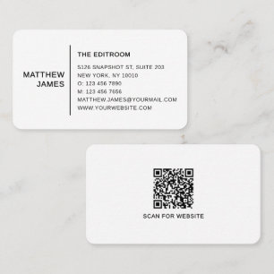 Minimalistischer Schwarz-Weiß-QR-Code, einfach und Visitenkarte