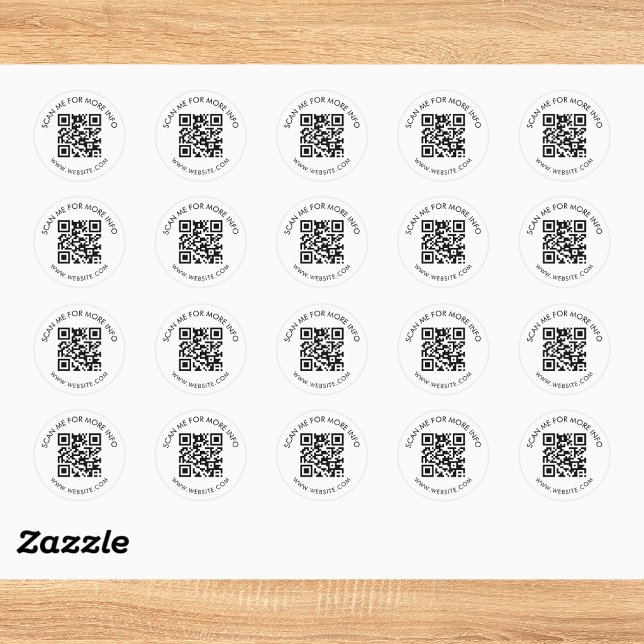 Minimalistischer Schwarz-Weiß-QR-Code Runder Aufkleber (Von Creator hochgeladen)