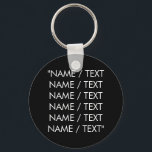 Minimalistischer Schwarz-weißer benutzerdefinierte Schlüsselanhänger<br><div class="desc">Minimalistischer Schlüsselanhänger mit Schwarzweiß-individuelle Name als Monogramm. Anpassen,  personalisieren Sie es mit Namen,  Zitat,  Phrasen oder Text.</div>
