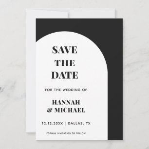 Minimalistischer Schwarz-weißer Boulevard Save The Date