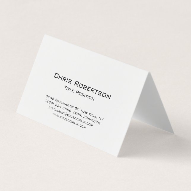 Minimalistischer Schwarz-weißer Charme Moderner Ch Visitenkarten (Vorderseite)