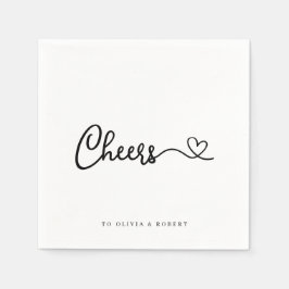 Minimalistischer Schwarz-weißer Chef-Polterabend Serviette