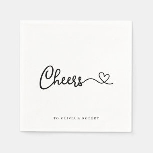 Minimalistischer Schwarz-weißer Chef-Polterabend Serviette