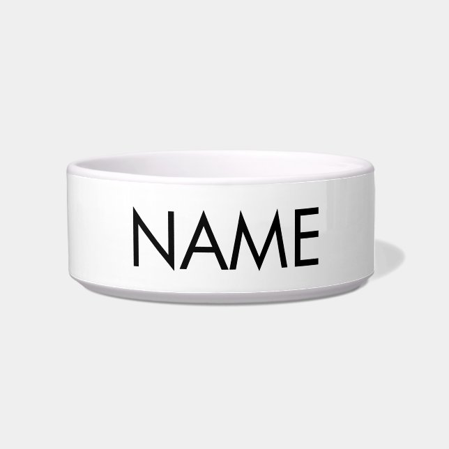 Minimalistischer Schwarz-weißer individuelle Name Napf (Rechts)