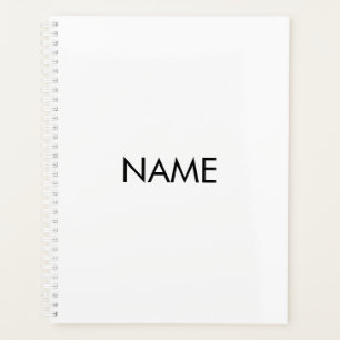 Minimalistischer Schwarz-weißer individuelle Name Planer