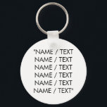 Minimalistischer Schwarz-weißer individuelle Name Schlüsselanhänger<br><div class="desc">Minimalistischer individuelle Name Text Monogramm Zitat Satz Schlüsselanhänger. Anpassen,  Personalisieren mit Namen,  Zitat,  Phrasen oder Text</div>