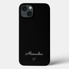 Minimalistischer Schwarz-weißer Name Case-Mate iPhone Hülle