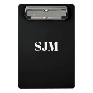 Minimalistischer Schwarz-weißer Name der benutzer Mini Klemmbrett