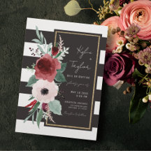 Minimalistischer Schwarz-weißer Streifen Floral Ma