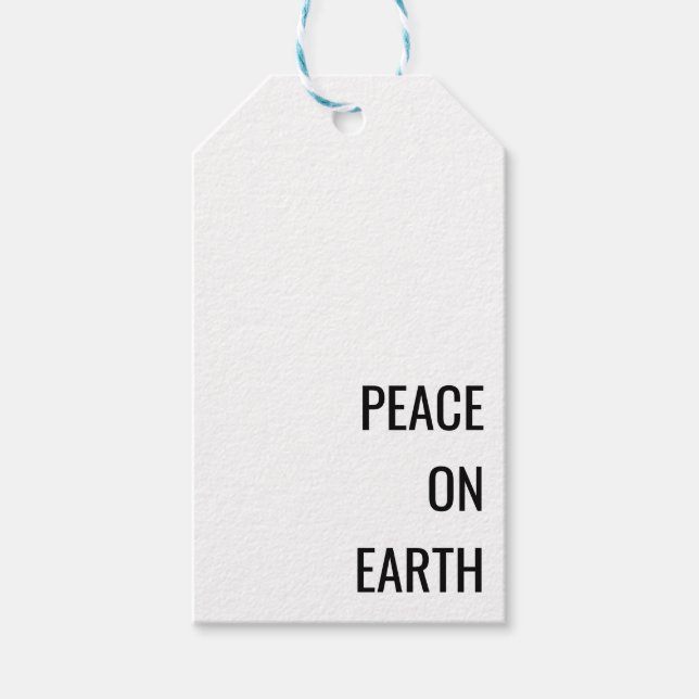 Minimalistischer Schwarz-weißer Weihnachtsgeschenk Geschenkanhänger (Vorderseite)