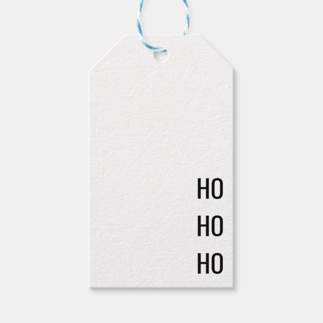 Minimalistischer Schwarz-weißer Weihnachtsgeschenk Geschenkanhänger (Vorderseite)
