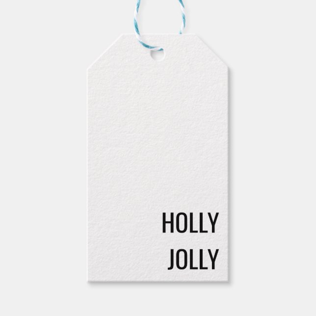 Minimalistischer Schwarz-weißer Weihnachtsgeschenk Geschenkanhänger (Vorderseite)