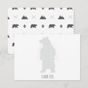 Minimalistischer Schwarzbär Geburtstag Dankeskarte