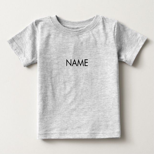 Minimalistischer Schwarzer individuelle Name Baby T-shirt (Vorderseite)