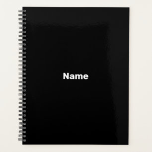 Minimalistischer Schwarzer individuelle Name Text  Planer