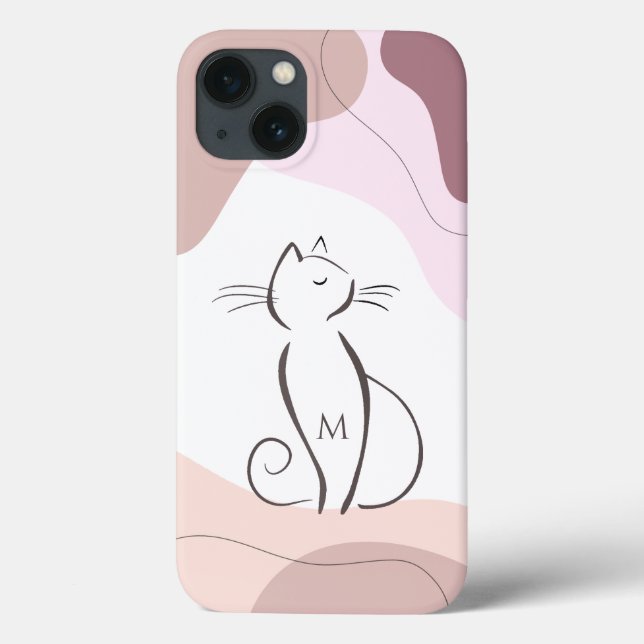 Minimalistischer schwarzer Katzenboho Bio Formen M Case-Mate iPhone Hülle (Rückseite)