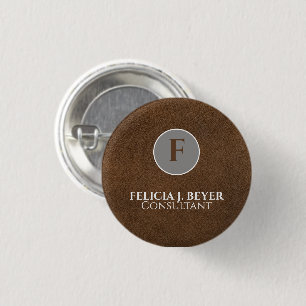 Minimalistischer schwarzer Leder Namens Button Bad