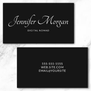 Minimalistischer schwarzer Luxus Schrift Visitenkarte