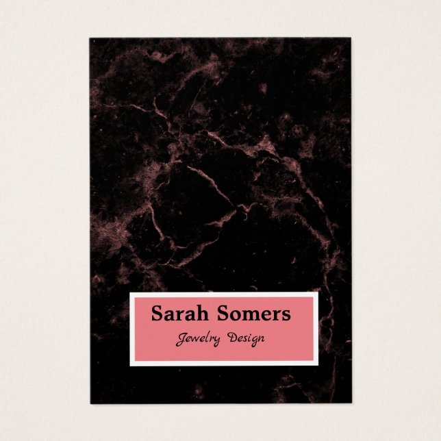 Minimalistischer Schwarzer Marmor Rose Gold Earrin (Vorderseite)