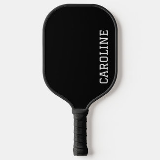 Minimalistischer schwarzer personalisierter Name Pickleball Schläger