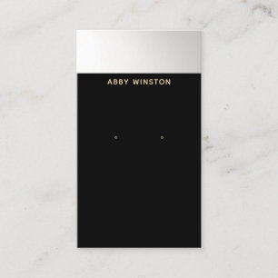 Minimalistischer schwarzer Silbererring-Anzeiger Visitenkarte