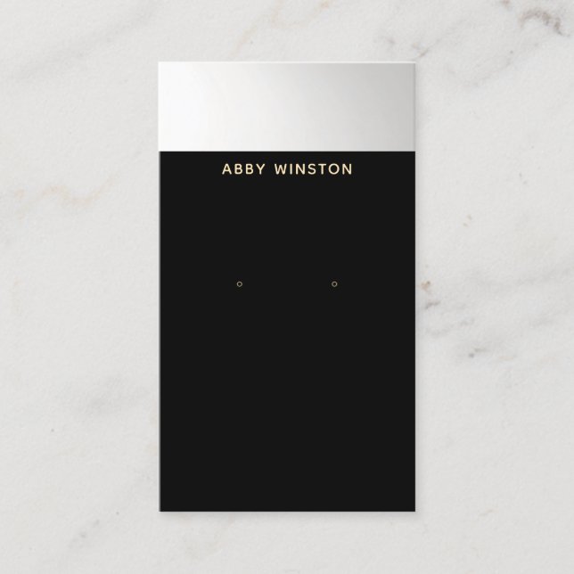 Minimalistischer schwarzer Silbererring-Anzeiger Visitenkarte (Vorderseite)