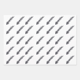 Minimalistischer schwarzer und weißer Weihnachtsba Geschenkpapier Set