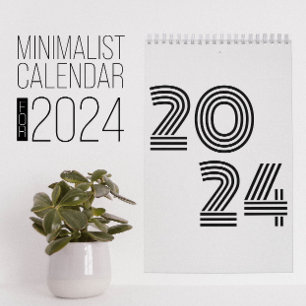 Minimalistischer Schwarzweißkalender Kalender