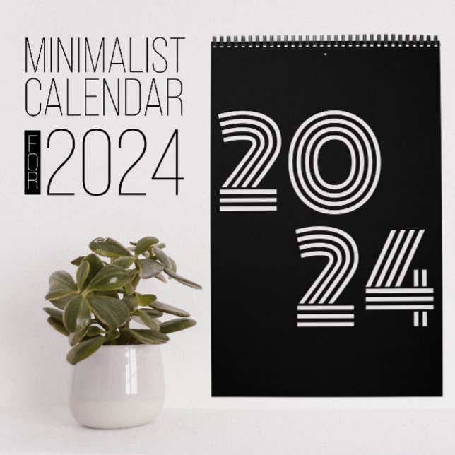 Minimalistischer Schwarzweißkalender Kalender (Von Creator hochgeladen)