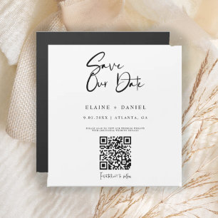 Minimalistischer Script QR-Code Speichern des Datu Magnetkarte