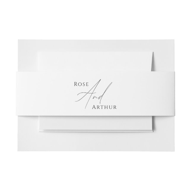 Minimalistischer Script-Wedding-Sticker Einladungsbanderole (Vorderseite Beispiel)