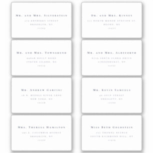 Minimalistischer Serientext 8 Hochzeitadressmarkie Aufkleber