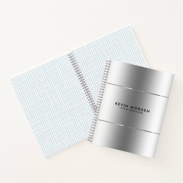 Minimalistischer Shiny Stainless Steel Look Notizbuch (Innenseite)