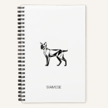 Minimalistischer Siam-Katzen-Geometrie-Hardcover-N